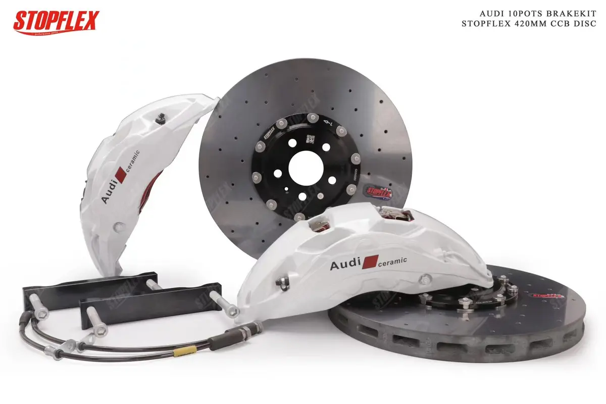 Akebono 10 Pot X Stopflex Carbon Ceramic Disc Brake Kit For Audi S8 / Rs7 / S7 / Rs6 / S6 / Rs5 / S5 / Rs4 / S4 1