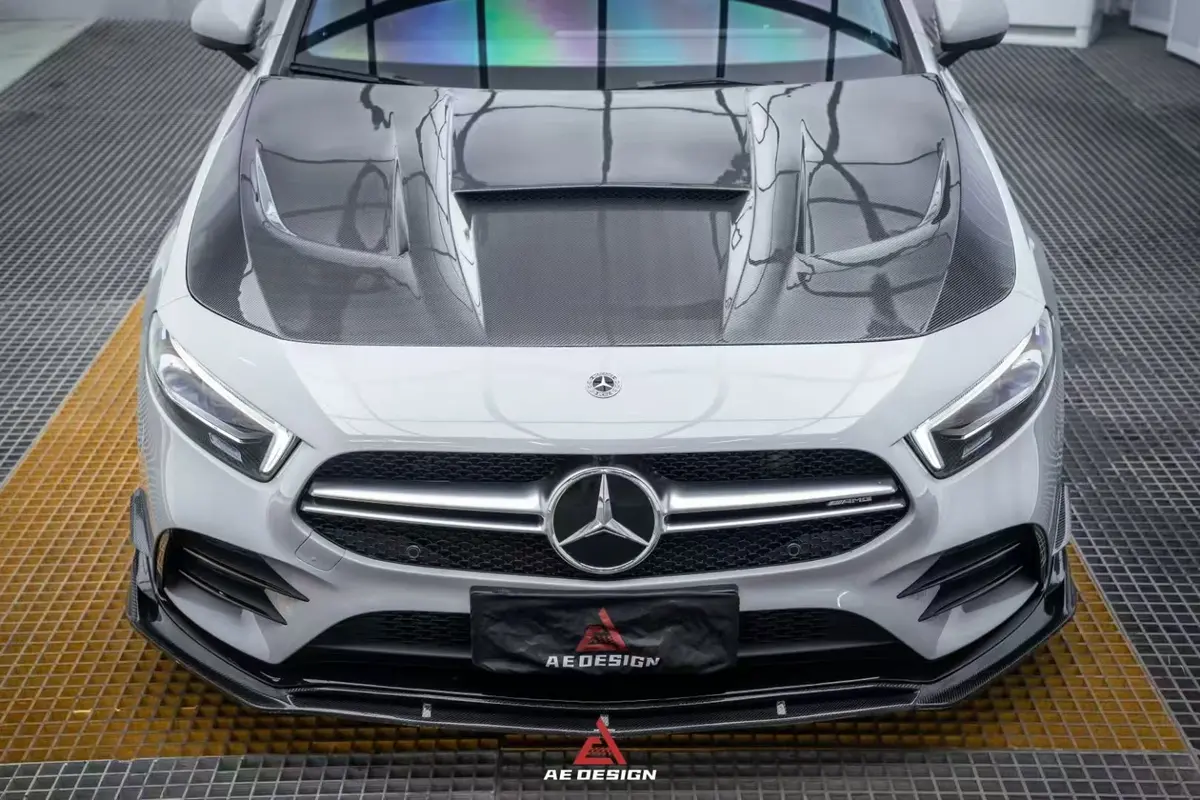 Ae Design Carbon Fiber Front Hood For Mercedes-Benz A-Class W177 / Cla C118 1