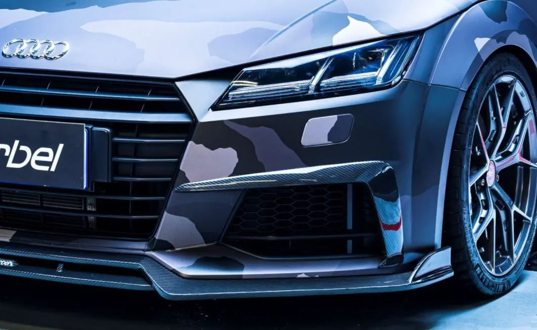 Karbel Carbon Dry Carbon Fiber Front Bumper Upper Valences For Audi Mk3 Tts & Tt S-Line 2015-2019 1