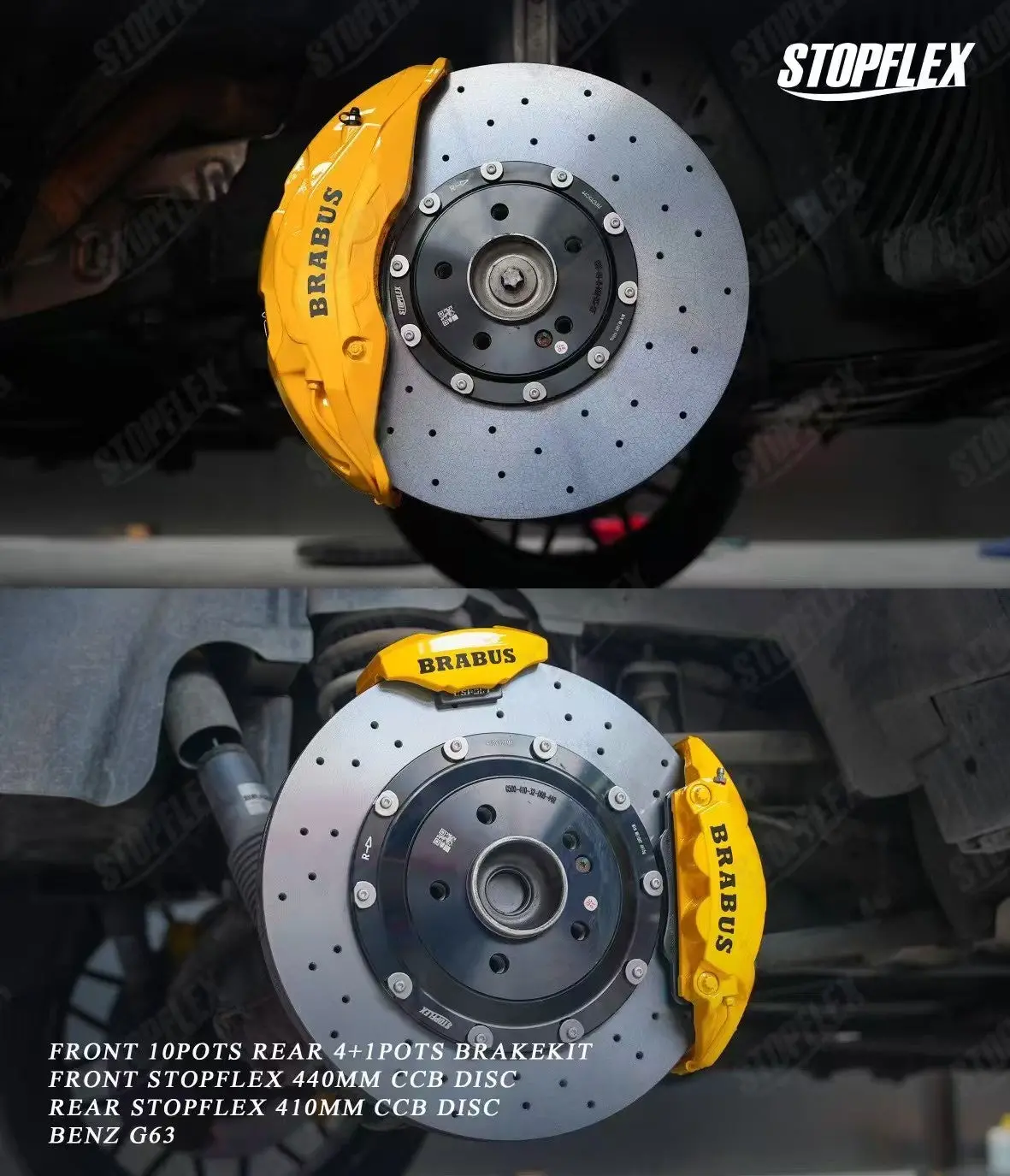 Akebono 10 Pot X Stopflex Carbon Ceramic Discs Full Brake Kit For Mercedes-Benz G-Class G63 W463 / W463a / W464 9