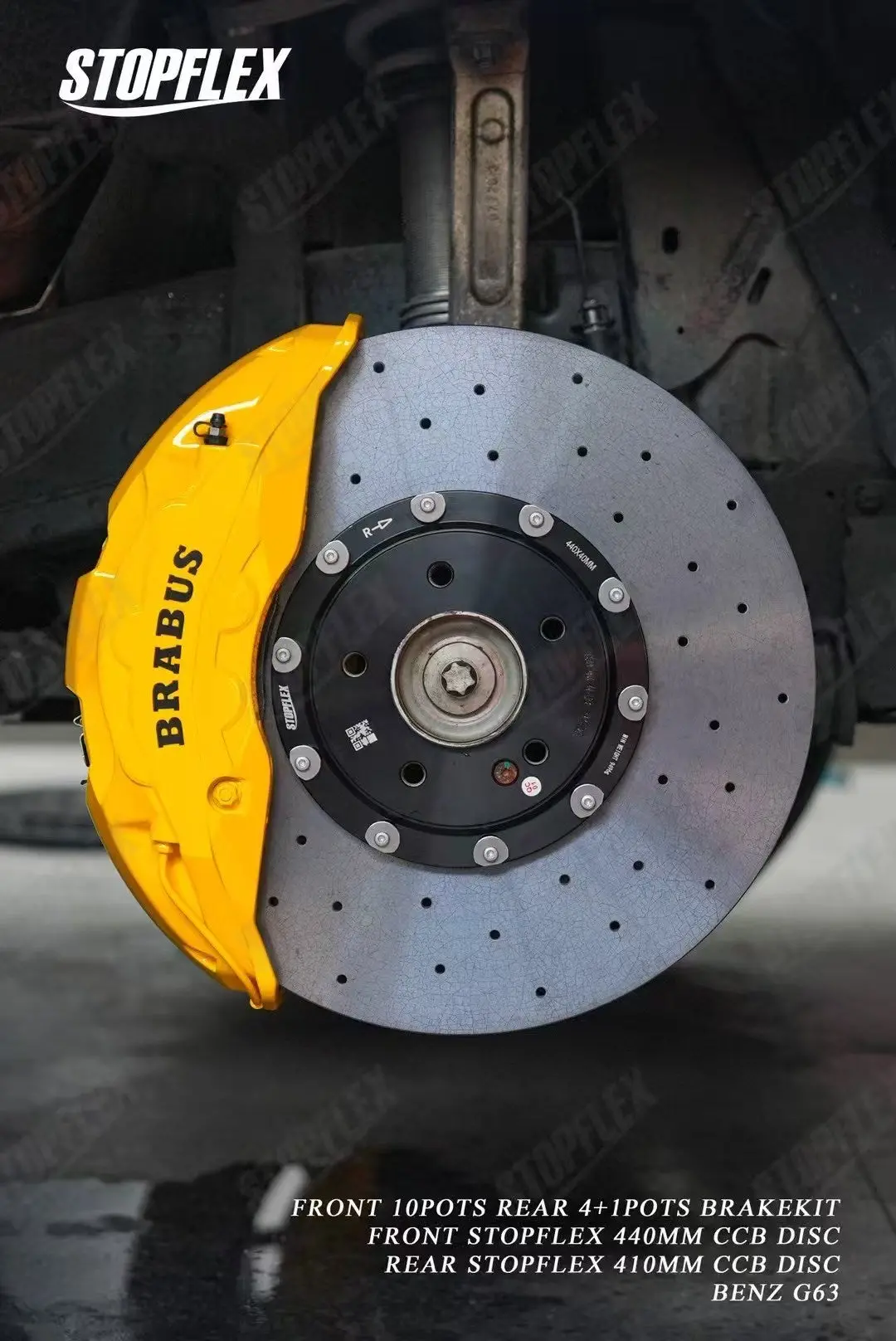 Akebono 10 Pot X Stopflex Carbon Ceramic Discs Full Brake Kit For Mercedes-Benz G-Class G63 W463 / W463a / W464 10