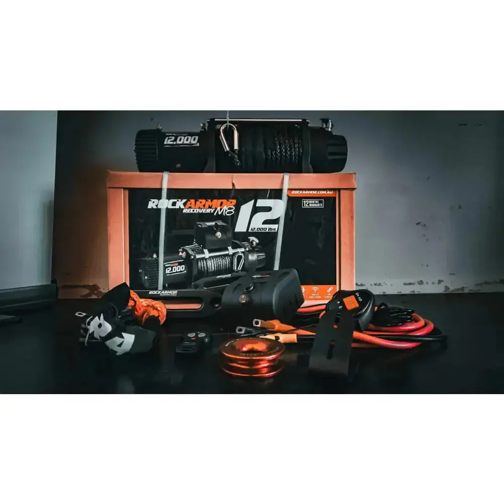 Rockarmor Premium 12,000Lbs 4X4 Winch With Synthetic Rope & Wireless Controller 1