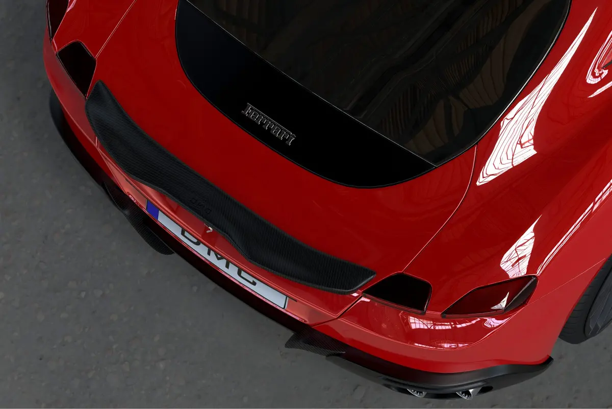 Dmc Ferrari Roma Forged Carbon Fiber Rear Wing Duck Spoiler Trunk Lip (Dmc Aero Kit) Fits The Oem Body Coupe 1
