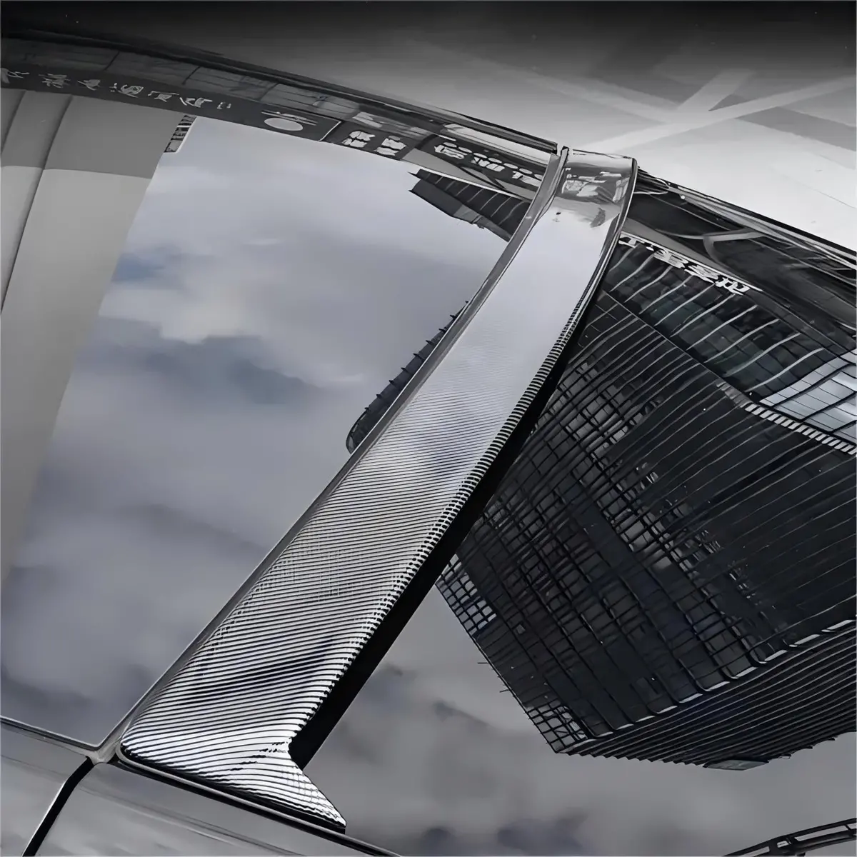Roof Spoiler Window Top Wing For Tesla Model Y - Real Dry Carbon Fiber 1