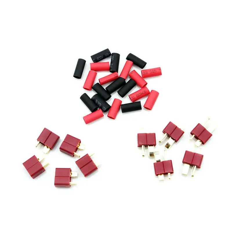 120-10-012 Deans Connectors With Shrink Tubing, 5 Sets 1