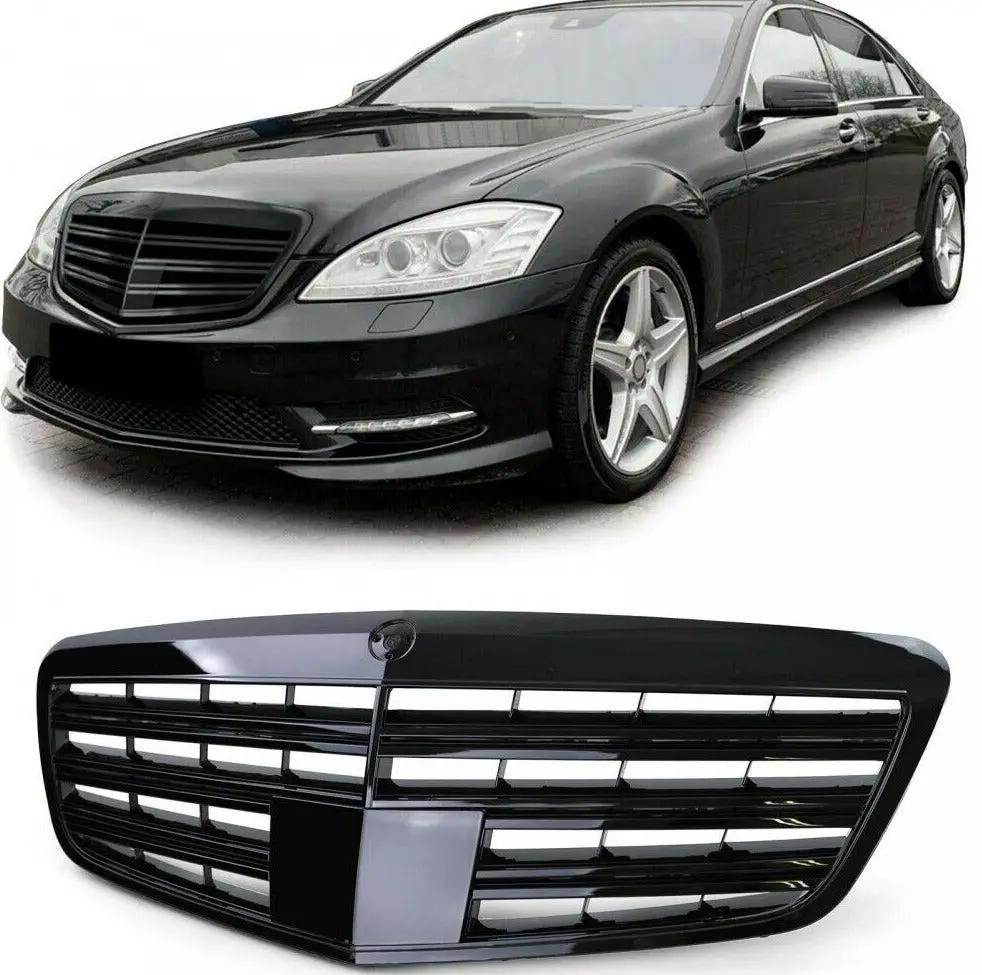Mercedes-Benz 2010+ W221 S-Class Amg S65 Style Gloss Black Grill 1