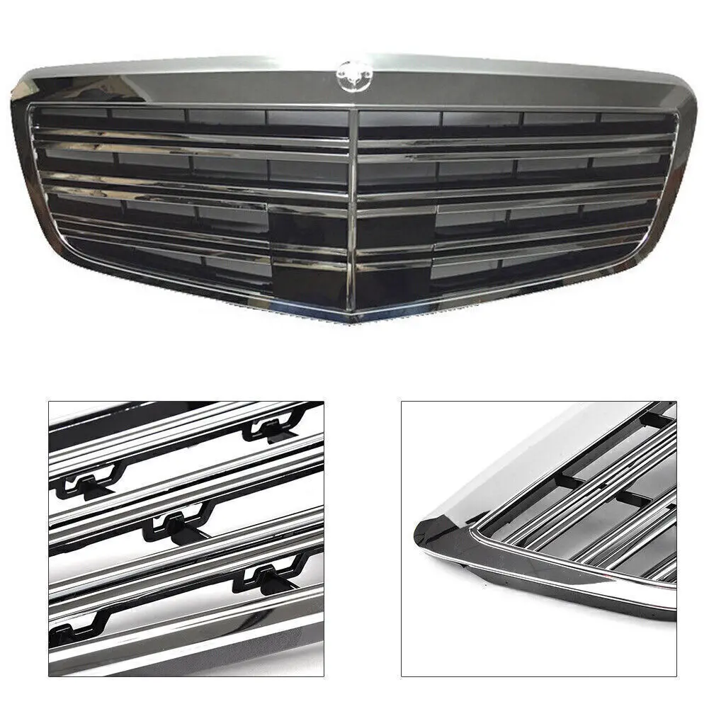 Mercedes-Benz 2010+ W221 S-Class Amg S65 Style Chrome Front Grill 1