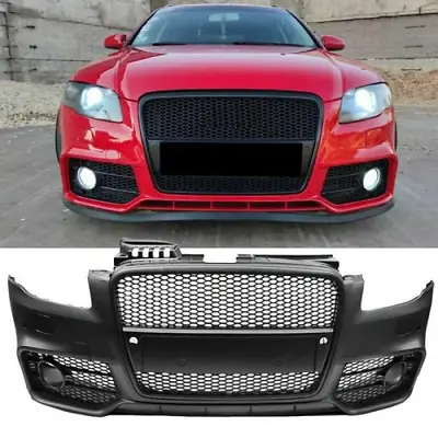 Audi A4 B7 2005-07 Rs4 Style Front Bumper W/Fog Light + Rs Grill 1