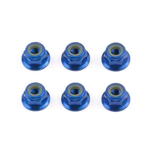 31551 Ft Locknuts, M4 Blue Aluminum Flanged 1