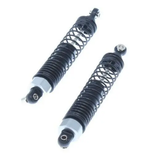 08001S Plastic Body Shocks 2/ Black Springs (2Pcs) (Silver) 1