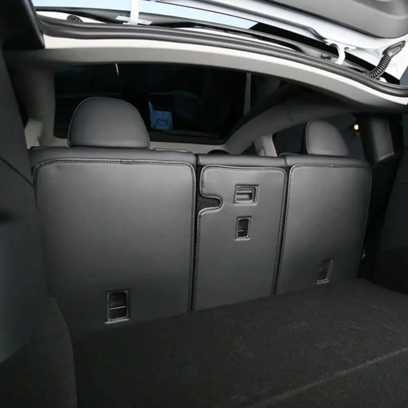 Leather Seat Back Protector With Storage For Model Y | Waterproof | Anti-Kick 1