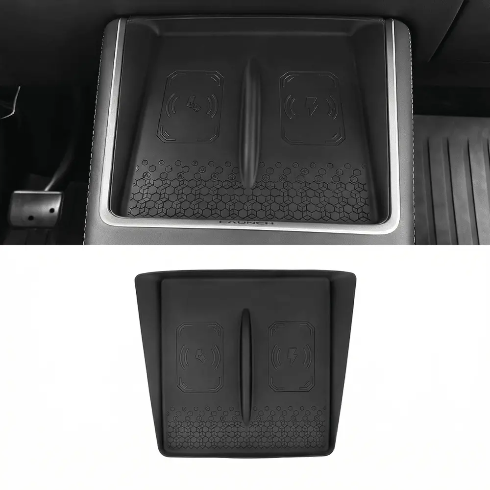 Silicone Center Console Mat For Model Y Standard 2026 – Non-Slip Wireless Charging Pad Cover 1