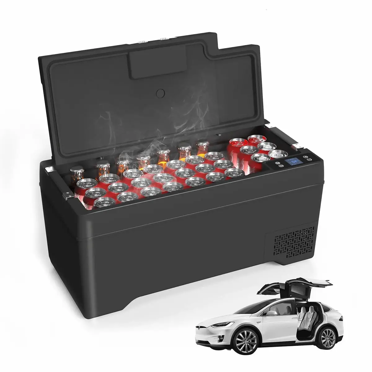 40L Portable Trunk Refrigerator For Model X (2015-2023) | Smart Car Fridge With Bluetooth App & Lcd 1