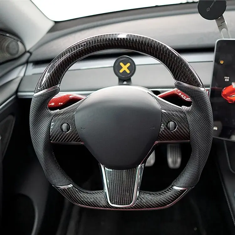 Sport Grip Carbon Fiber Steering Wheel For Tesla Model 3 / Y【Style 40】 1