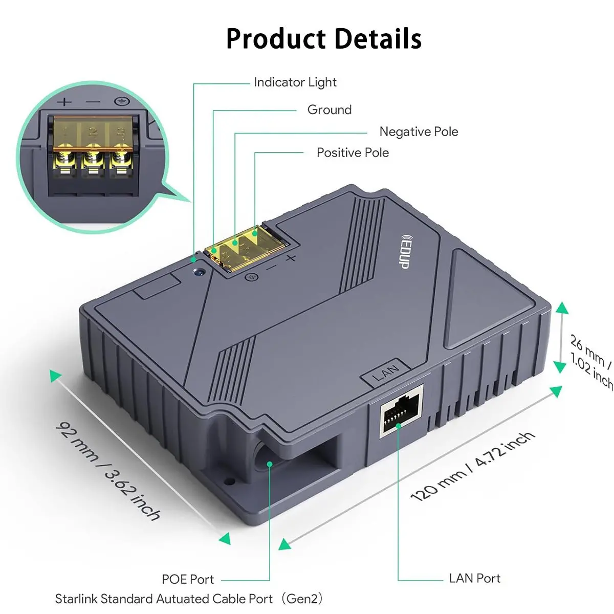 Starlink Gen 2 Poe Injector | 3-In-1 Dc Power Converter 1