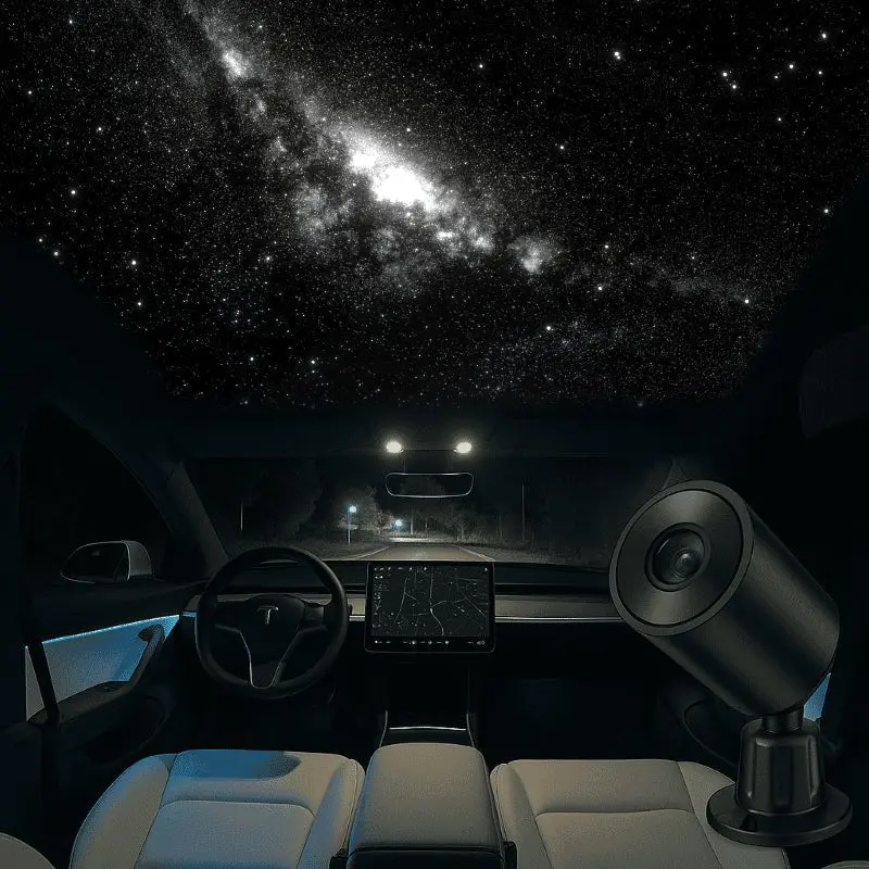 Starry Sky Sunroof Projector Ambient Lighting For Tesla丨 Galaxy Lighting Effect 1