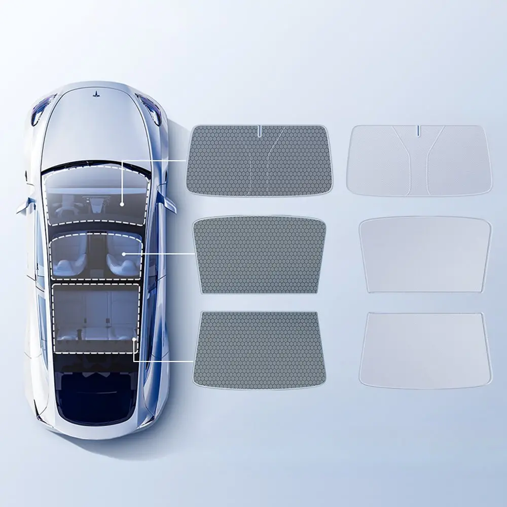 Summer Comfort Pack: Roof & Windshield Shades For Model Y Juniper 1