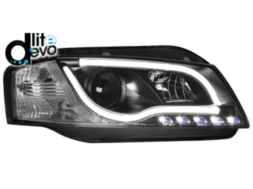 Audi 03-08 A3 8P Led Optical Bar Drl Black Projector Headlight 1