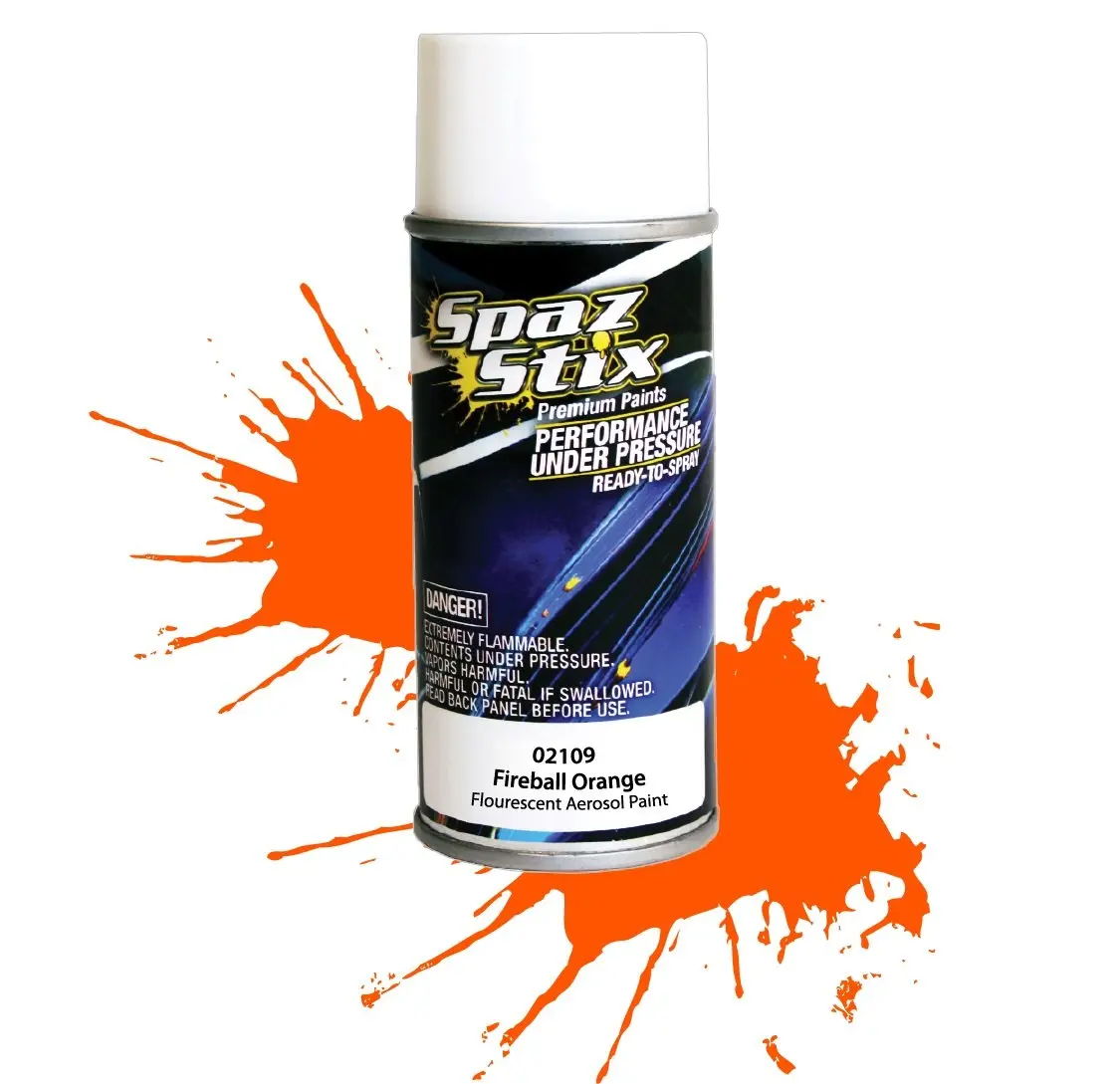 02109 Fireball Orange Fluorescent Aerosol Paint 3.5 Oz Bottle 1