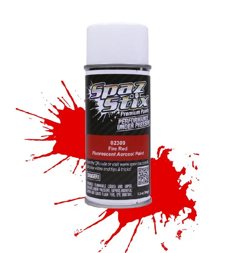 02309 Fire Red Fluorescent Aerosol Paint 3.5 Oz Bottle 1
