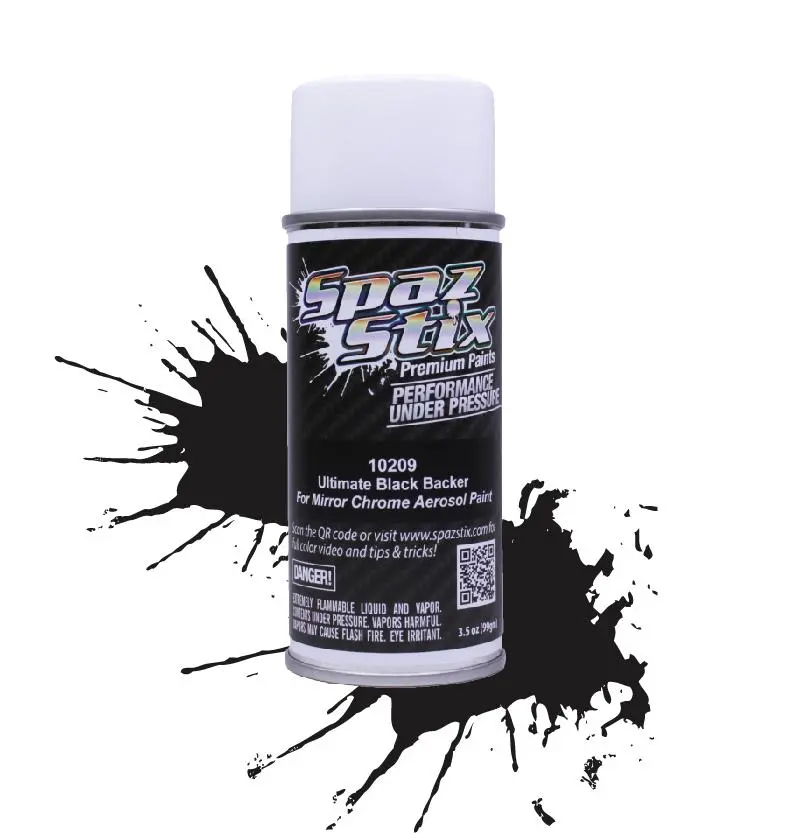 10209 Ultimate Black Backer For Mirror Chrome Aerosol Paint 3.5 Oz Bottle 1