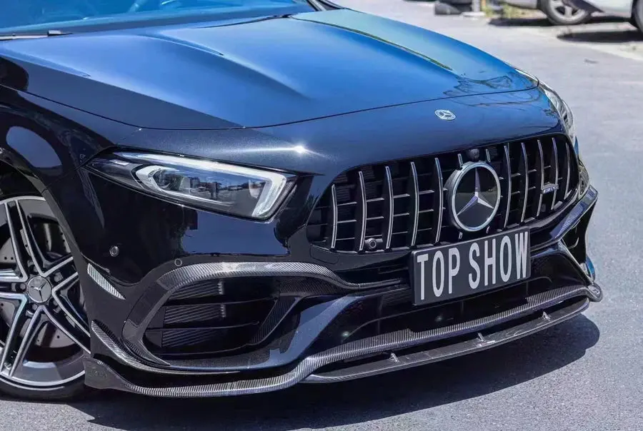 Takd Carbon Fiber Front Lip Splitter For Mercedes Benz A45 Hatchback W177 2019+ 1
