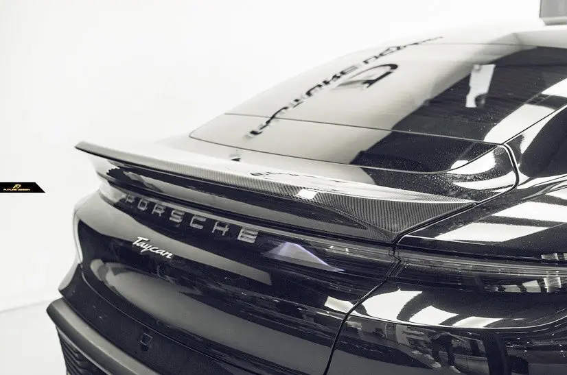 Future Design Carbon Fiber Ducktail Rear Spoiler For Porsche Taycan 2020+ 1