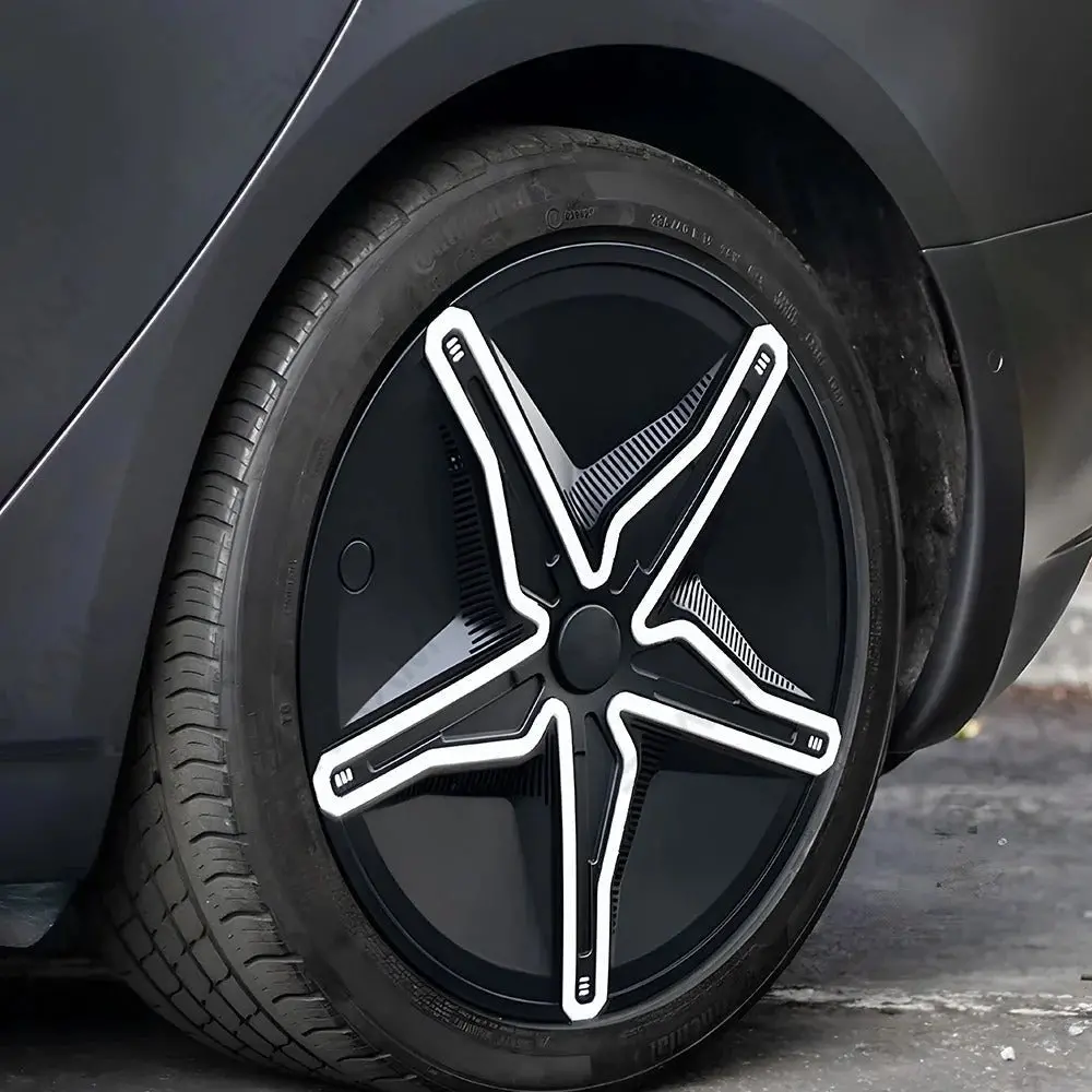 Starfish Style Abs Hubcaps For Model 3/Y | 18"/19" | 4-Piece Set | 2 Colors | Full Edge Coverage | Snap-On Install 1