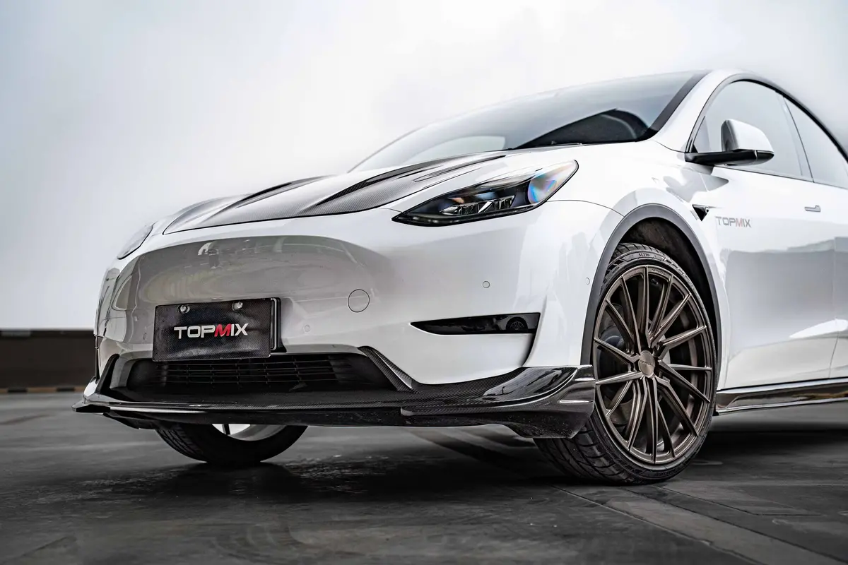 Tesery Carbon Fiber Front Lip Ver.2 For Tesla Model Y 1