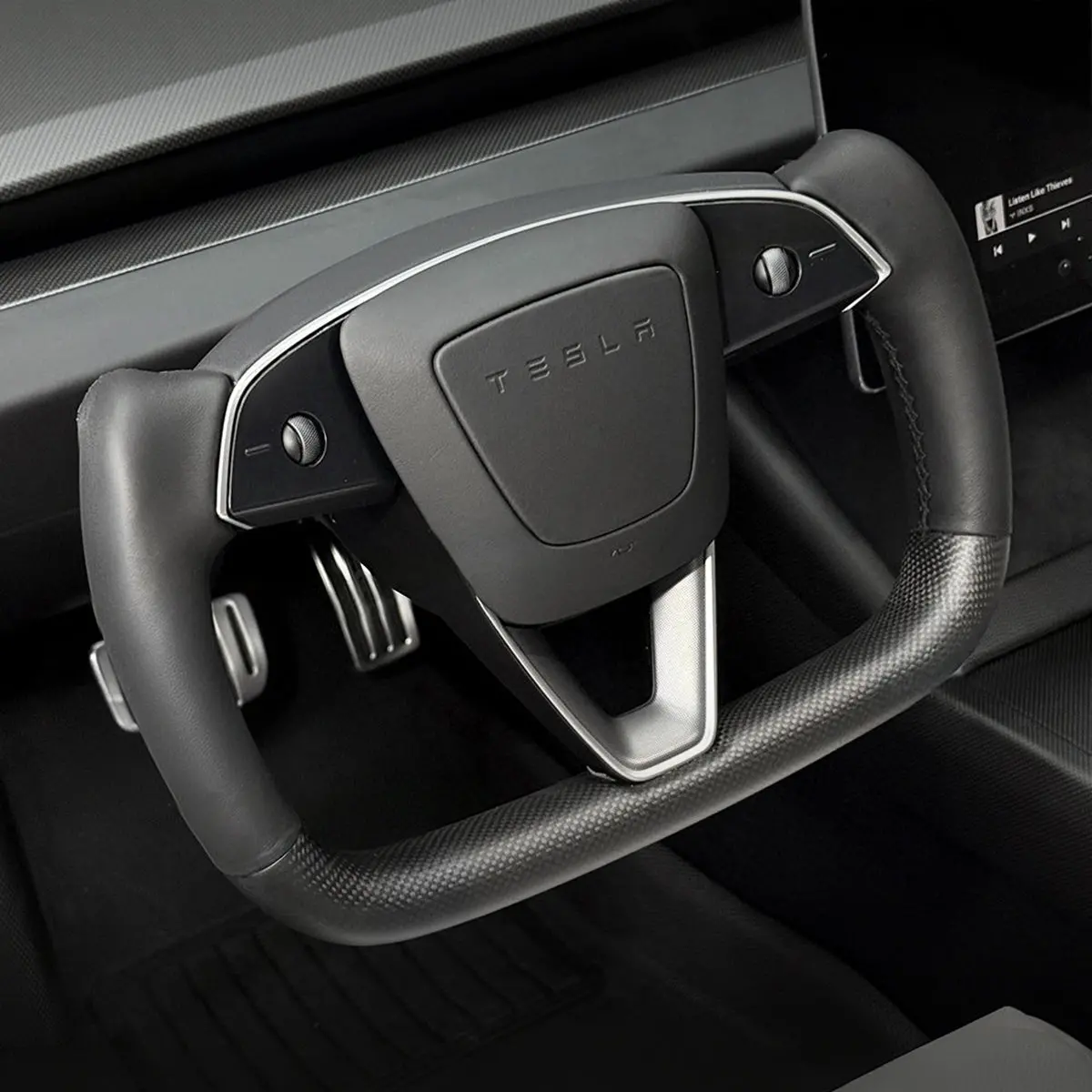 Tesery Carbon Fiber Heated Yoke Steering Wheel For Model 3 Highland / Model Y Juniper 1