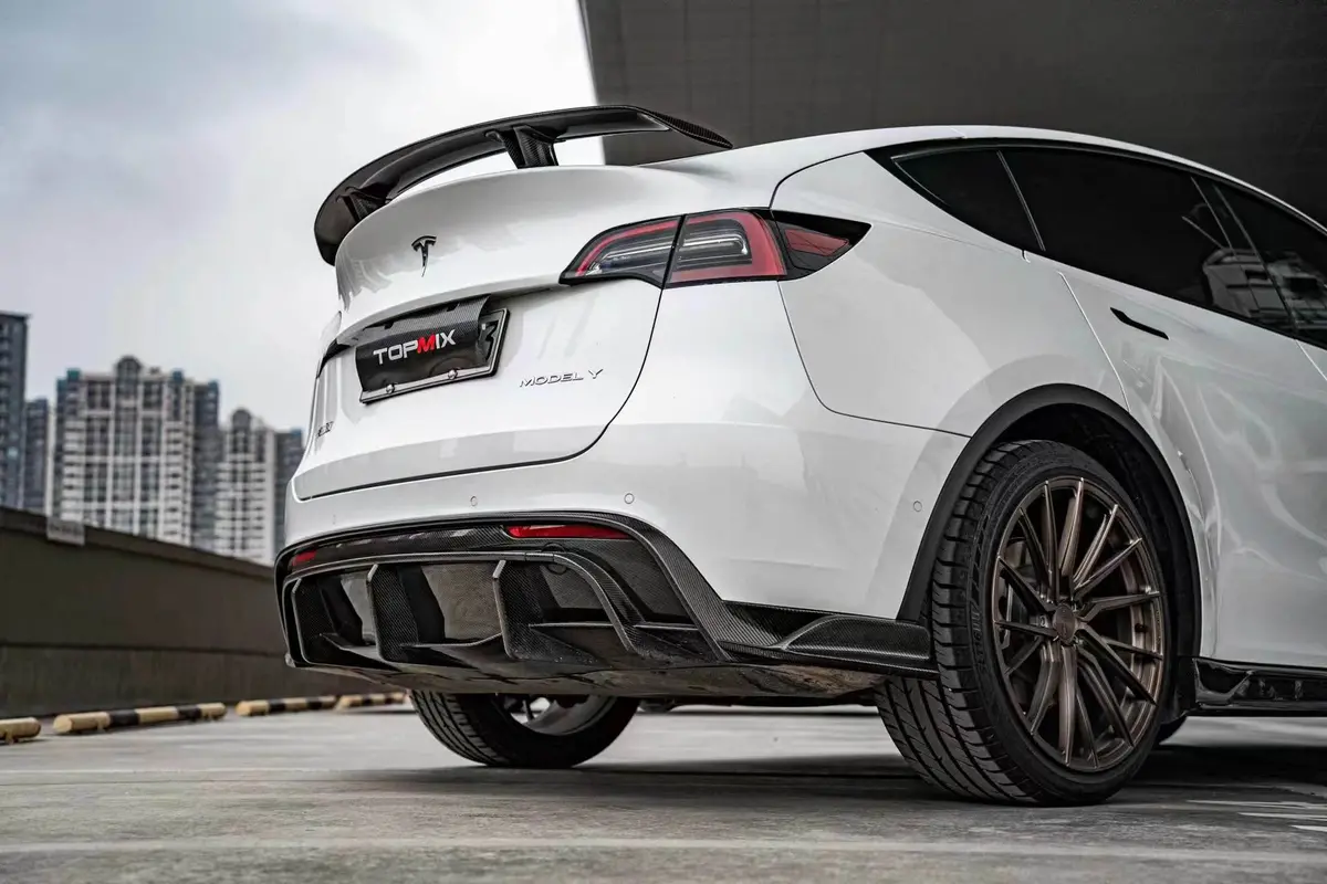 Tesery Carbon Fiber Rear Diffuser Ver.2 For Tesla Model Y 1