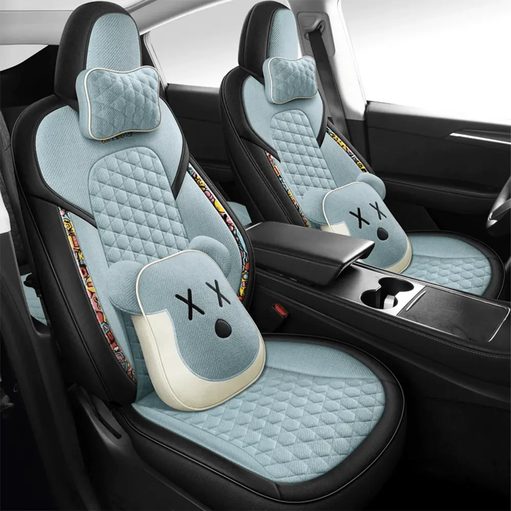 Tesery Cotton-Linen Seat Covers For Tesla Model 3 1