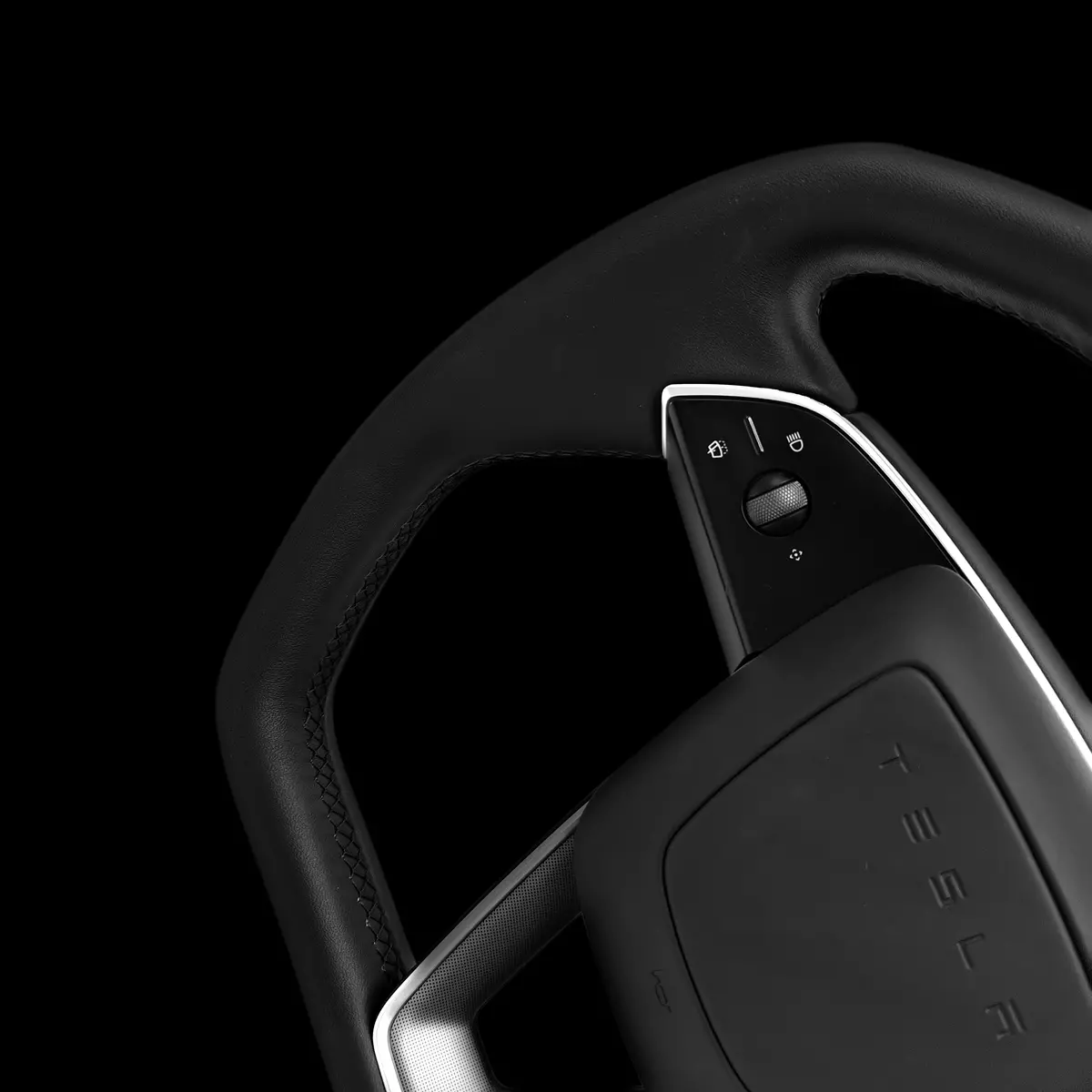 Tesery Cybertruck Style Steering Wheel For Model Y Juniper & Model 3 Highland 4