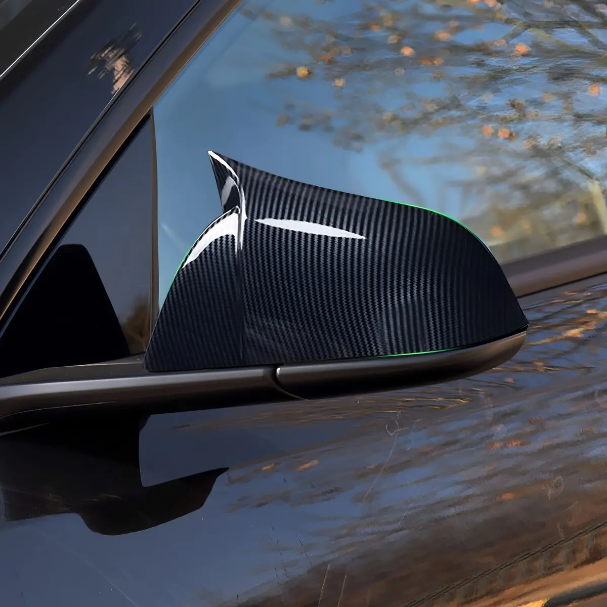 Dry Carbon Fiber Mirror Caps For Model S/X | Sporty Style | 2 Finishes | 4 Versions | Lightweight 1