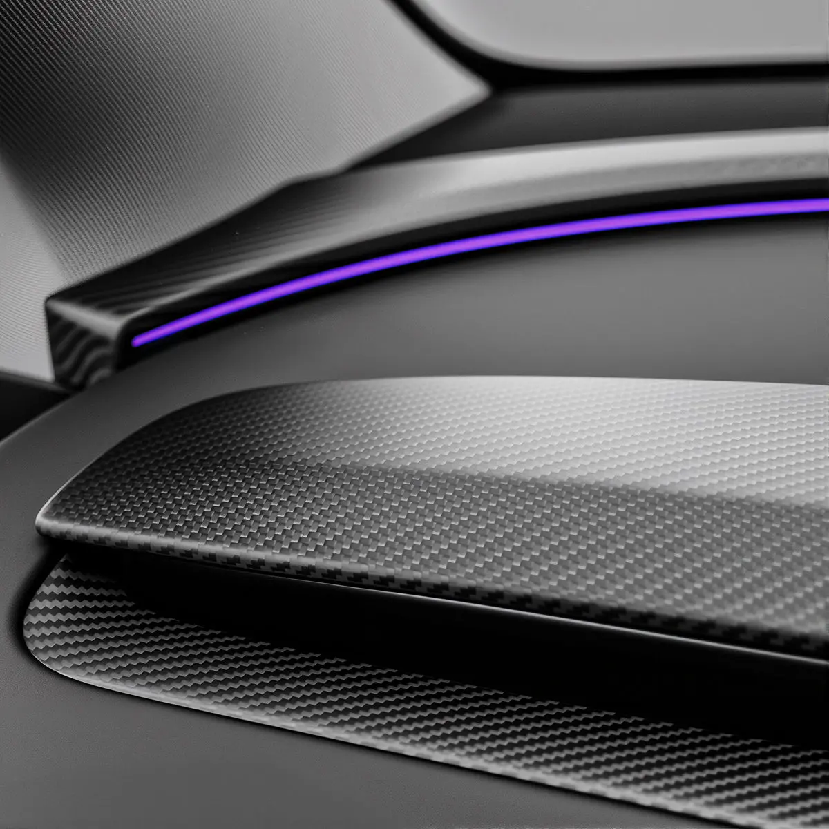 Tesery Real Dry Carbon Fiber Dashboard Cover Overlay For Model 3 Highland / Model Y Juniper 1