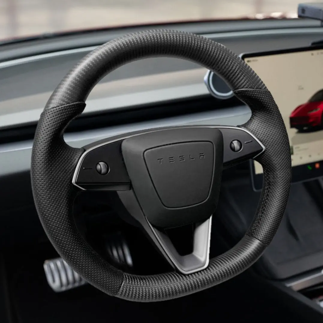 Tesery Sport Carbon Fiber Steering Wheel Replacement For Model 3 Highland & Model Y Juniper 1