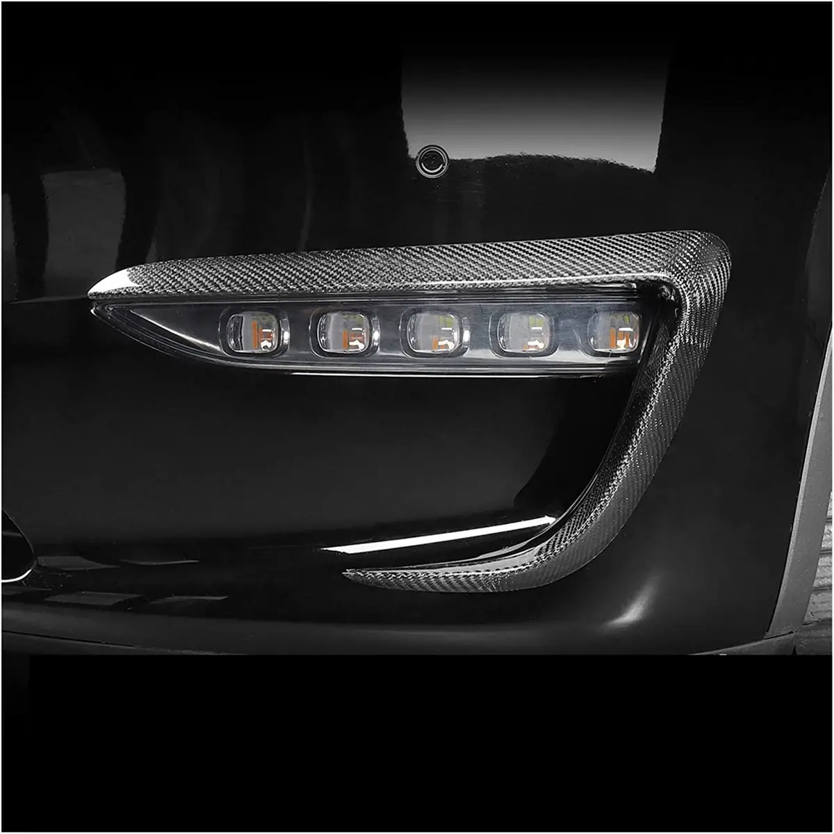 Tesery Tesla Model Y Fog Light Trim - Carbon Fiber Exterior Mods 1