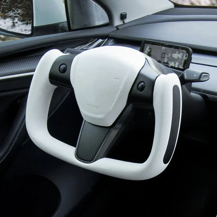 Tesery Yoke Carbon Fiber Steering Wheel For Model 3 / Y【Style 37】 1