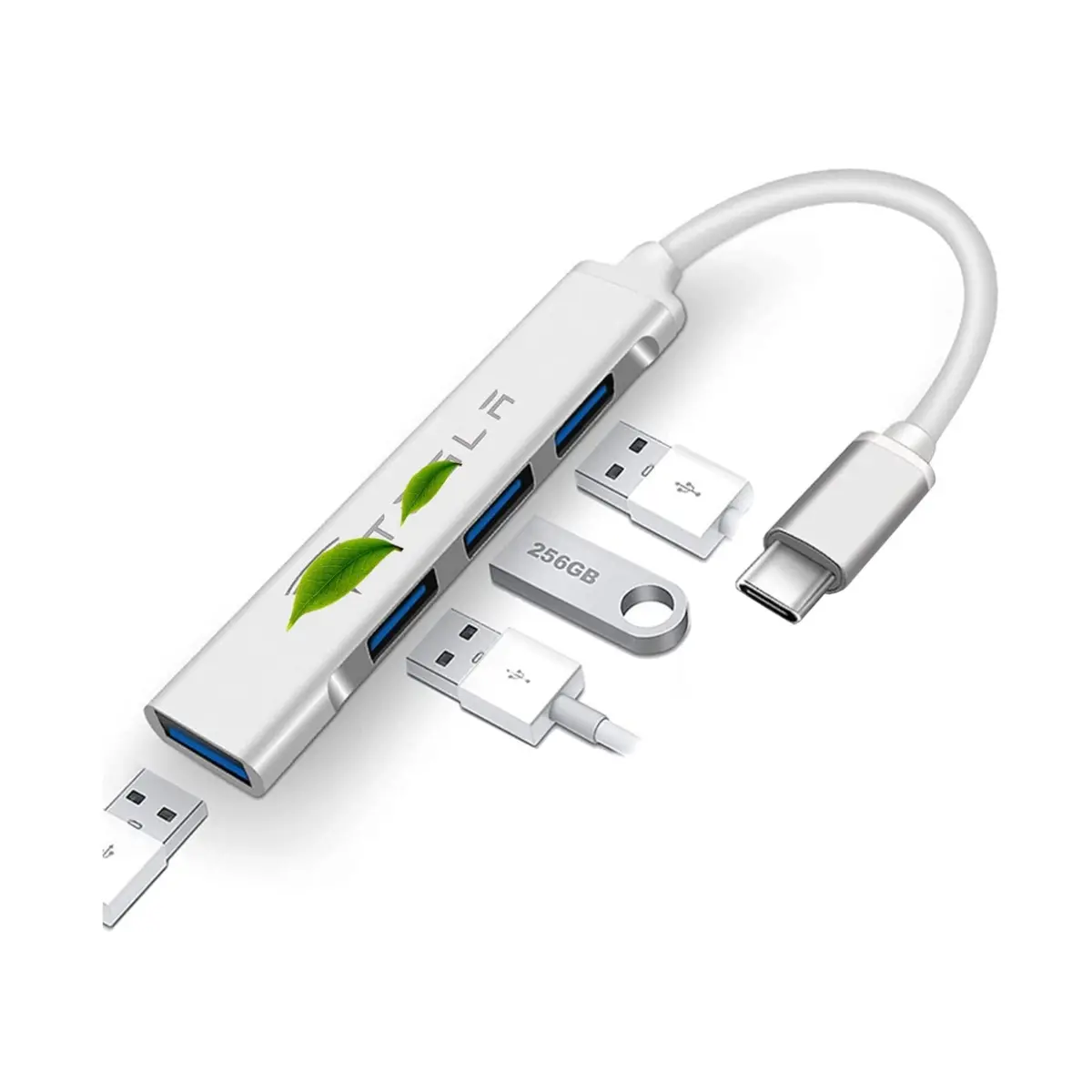 Tesla Usb Tepy C Hub Suitable For Model 3/Y/S/X 4 In 1 Usb 3.0 Ports 1
