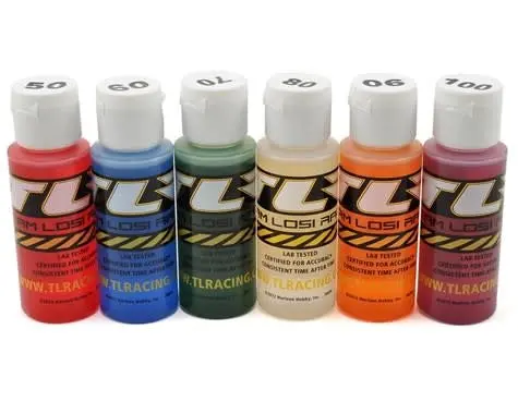 Tlr74021 50-100Wt Silicone Shock Oil 6 Pak  2 Oz 1
