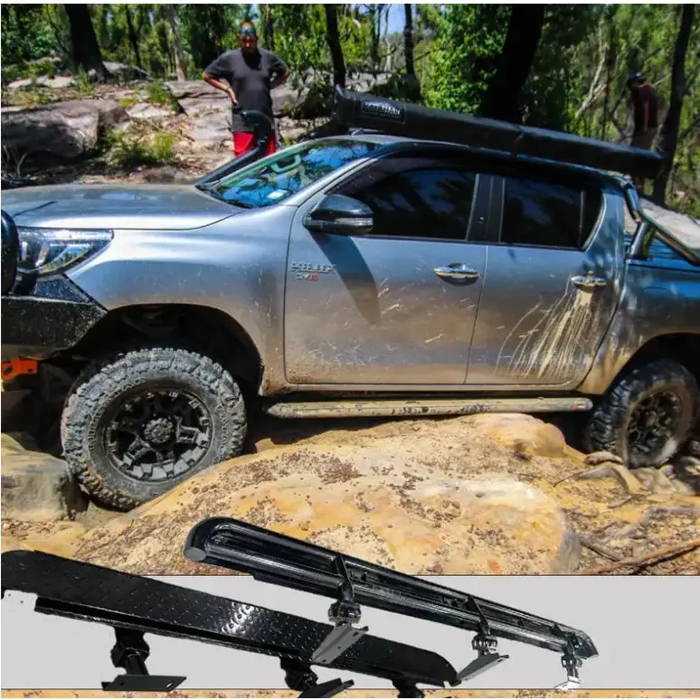 Toyota Hilux N80 2015 To Current Rockarmor Steel Rockslider Side Steps 1