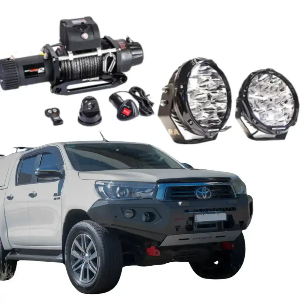Toyota  Hilux N80 Bullbar 2015 -2020 Rockarmor Gt Hoopless Steel Bullbar Combo 1