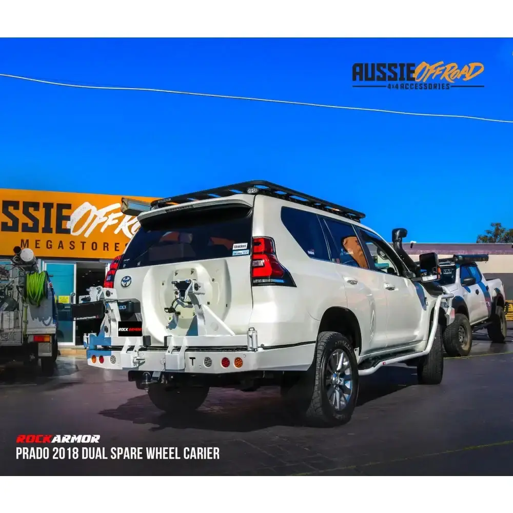 Toyota Landcruiser 150 Series 2009 To Current Rockarmor Steel Dual Wheel Carrier 1