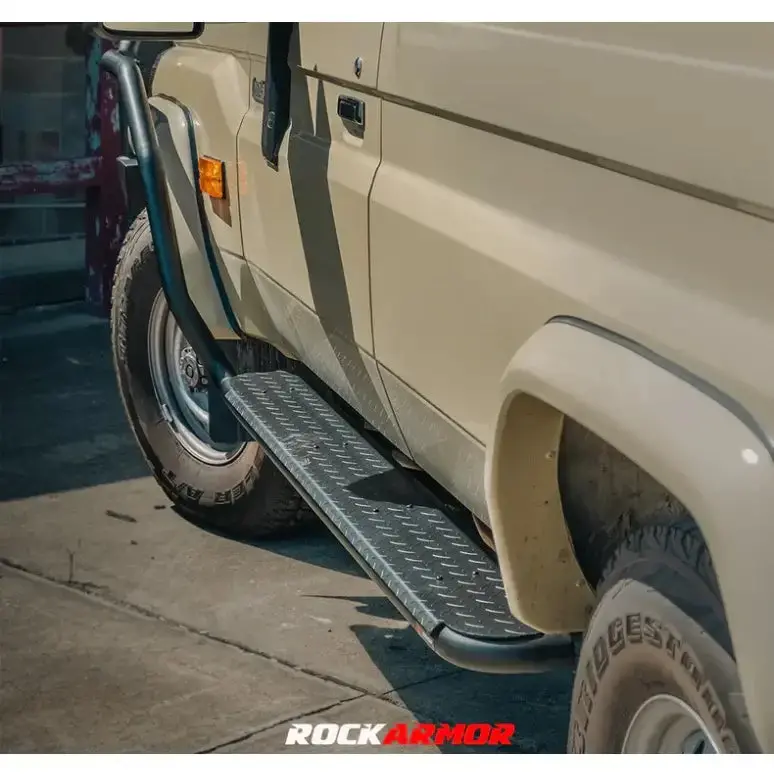 Toyota Landcruiser 78 Series V8 Troop Carrier 2007+ Rockarmor Steel Rockslider Side Steps 1