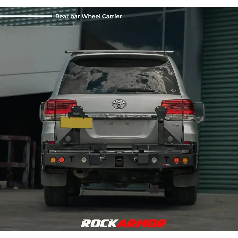 Toyota Landcruiser  Fj200 2008 To Current  (With Built In Towbar) Rockarmor Steel Dual Wheel Carrier 1