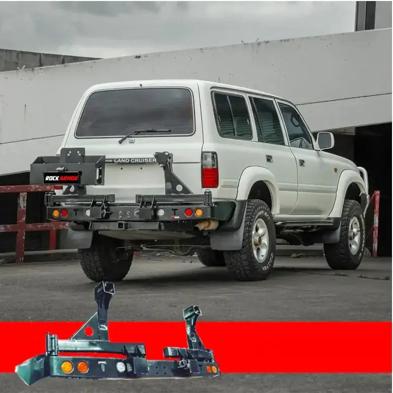 Toyota Landcruiser  Fj80 1992-1997 Rockarmor Steel Dual Wheel Carrier 1