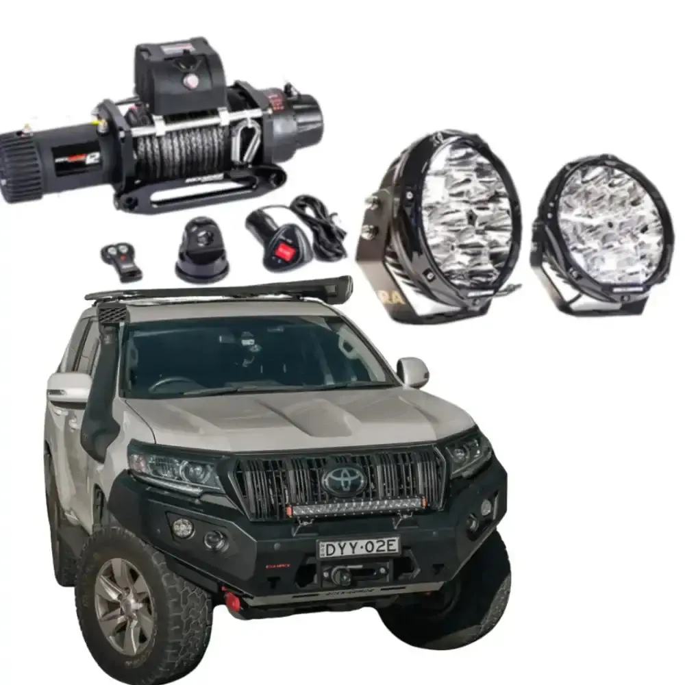 Toyota Prado 150 11/2017-Current Rockarmor Gt Steel Hoopless Bullbar Combo 1