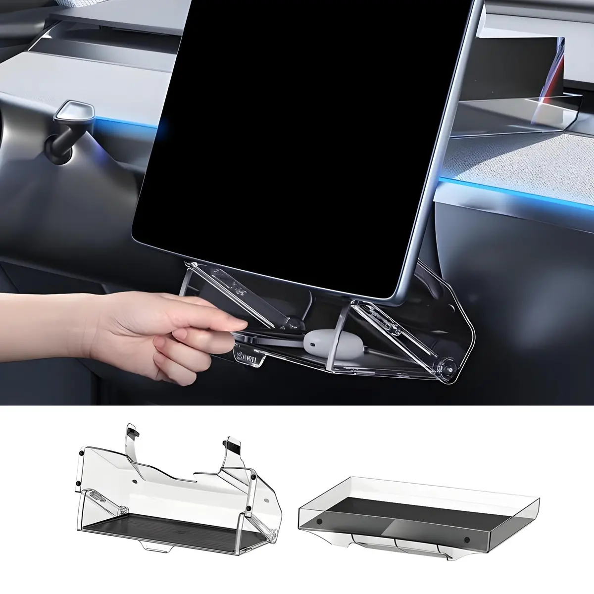 Under Screen Storage Organizer For Model Y Juniper & Model 3 Highland | Tesery 1