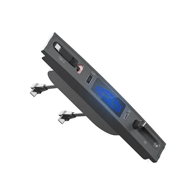 Center Console Usb Hub For Model 3/Y | Retractable Cable | Led Light | 3 Configs 1