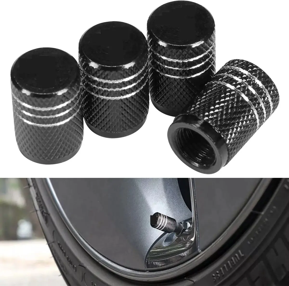 Valve Stem Caps 4 Pack Fit Suitable For Tesla 3/Y/S/X 2017-On 1